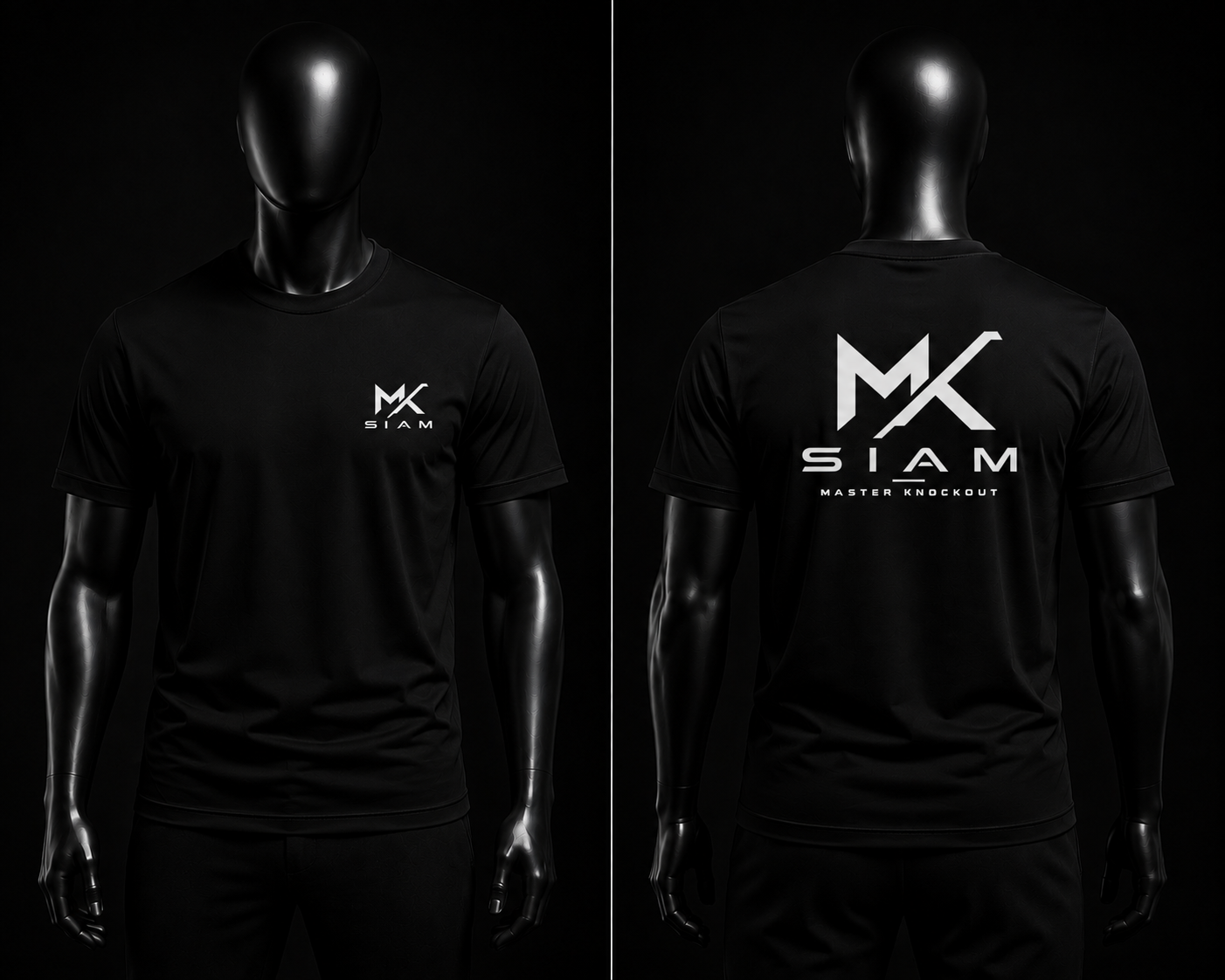 T-shirt MK SIAM Noir — vue avant et arrière