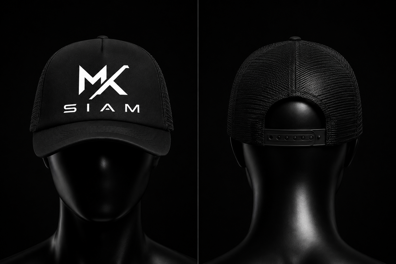 Casquette MK SIAM Noire — vue avant et arrière